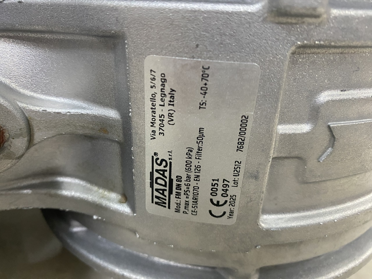 loc gas noi bich FM DN80 Madas